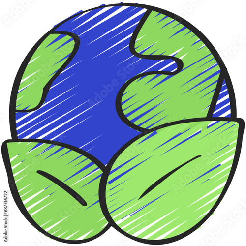 Green Leaves World Icon
