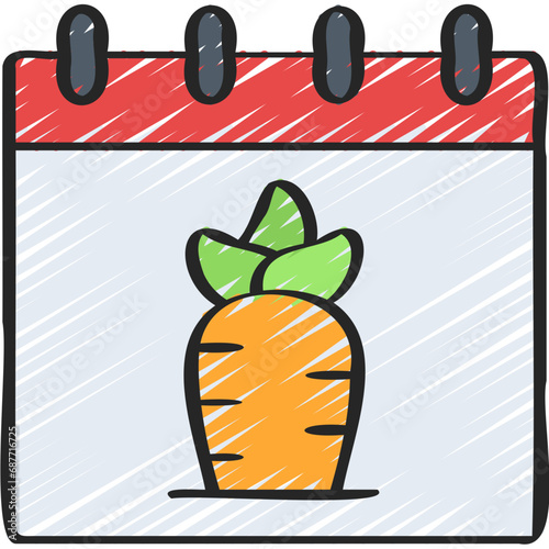 Vegetarian Day Calendar Icon