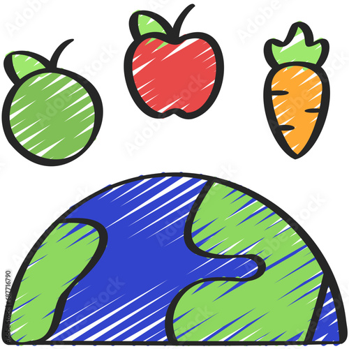 Vegetables Around World Icon