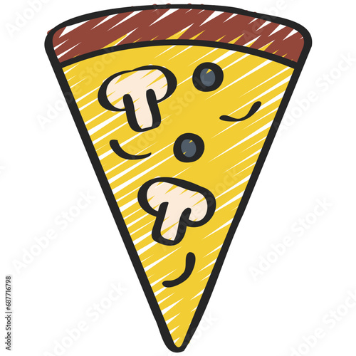 Vegetarian Pizza Slice Icon