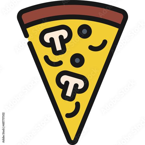 Vegetarian Pizza Slice Icon