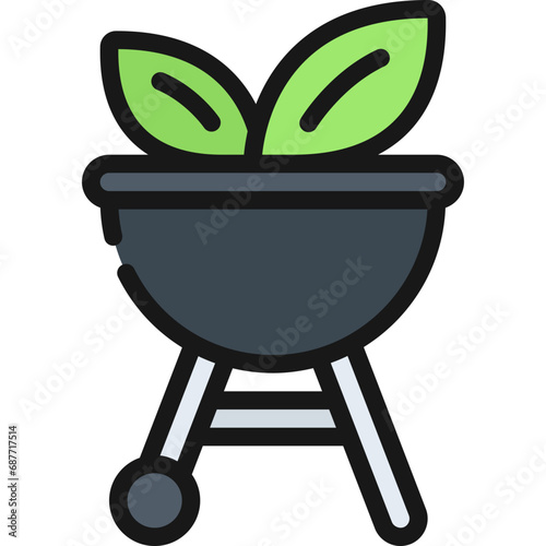 Vegetarian Barbeque Grill Icon