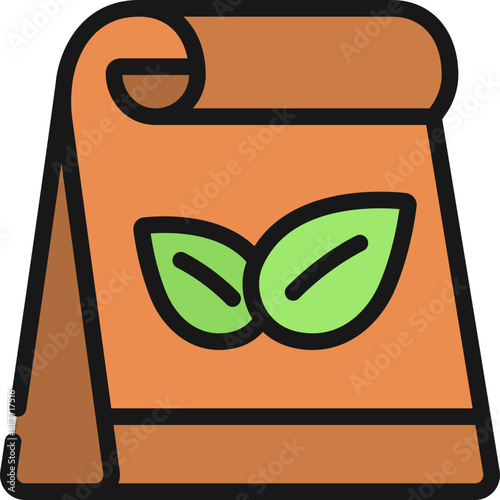 Vegetarian Take Out Bag Icon