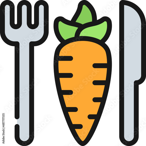 Cutlery With Carrot Icon