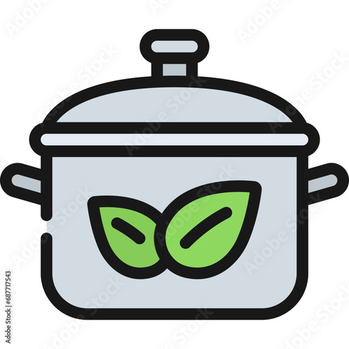 Vegetarian Cooking Pot Icon