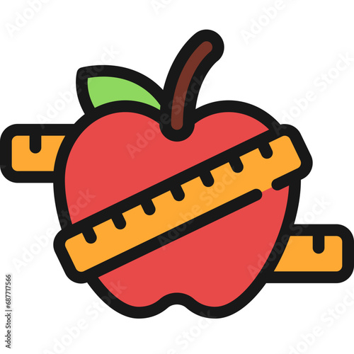 Dieting Apple Measurement Icon