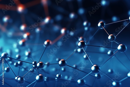 Molecule Model Structure, Atoms background. nanotechnology graphene molecule