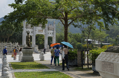 Lantau island Hongkong, 11.5.2023. Po Lin Monastery is a Buddhist monastery, located on Ngong Ping Plateau, on Lantau Island, Hong Kong. photo