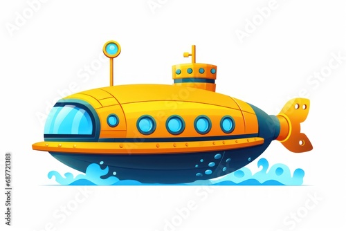 Submarine icon on white background 