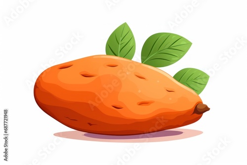 Sweet potato icon on white background