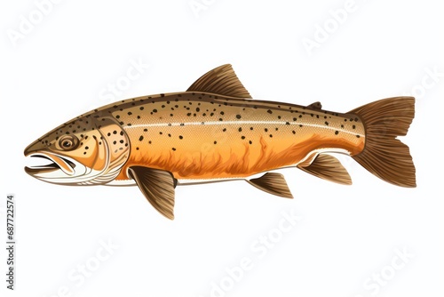 Trout icon on white background 