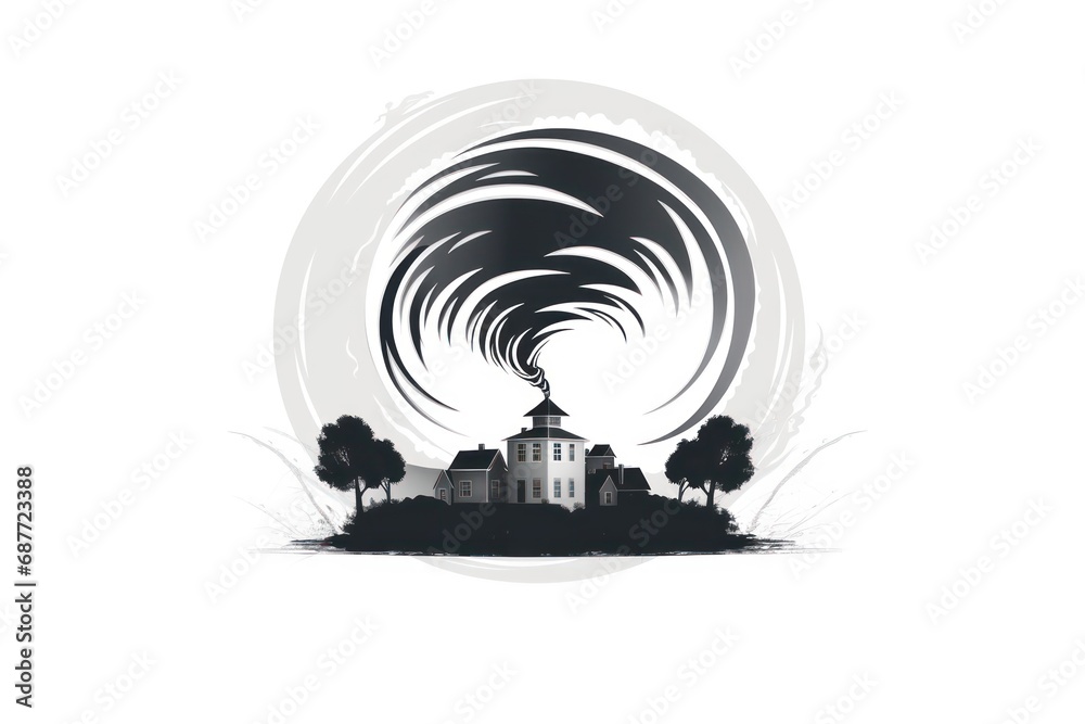 Tornado icon on white background