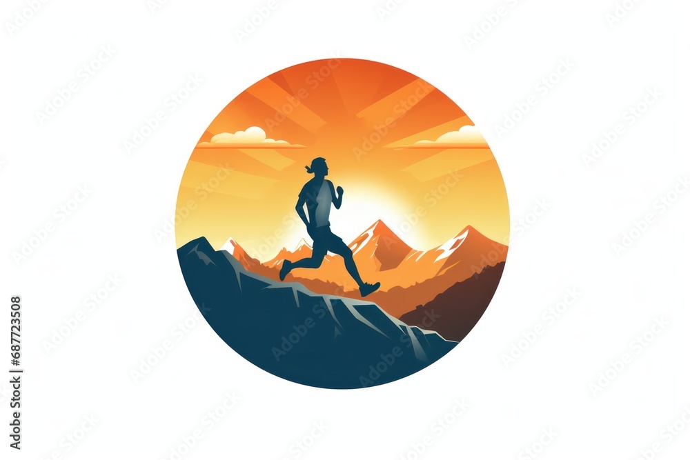 Trail Running icon on white background