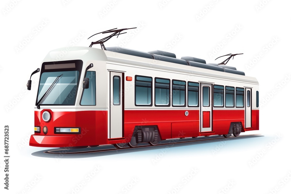 Tram icon on white background 