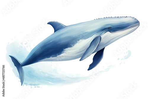 Whale icon on white background 