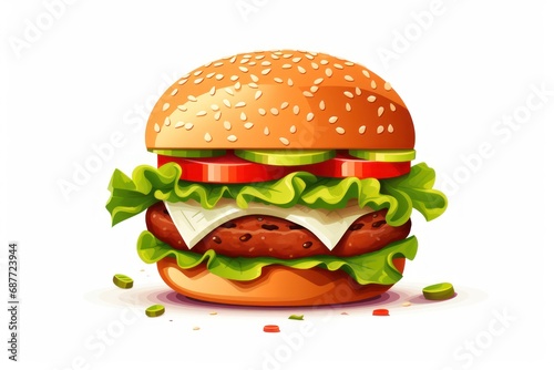 Turkey Burger icon on white background 