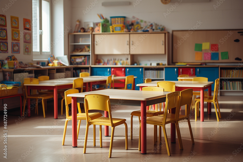 Close-Up Classroom of a Daycare Center Created with Generative AI Tools