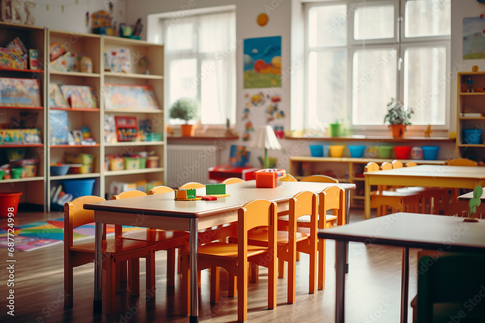 Close-Up Classroom of a Daycare Center Created with Generative AI Tools Close-Up Classroom of a Daycare Center Created with Generative AI Tools