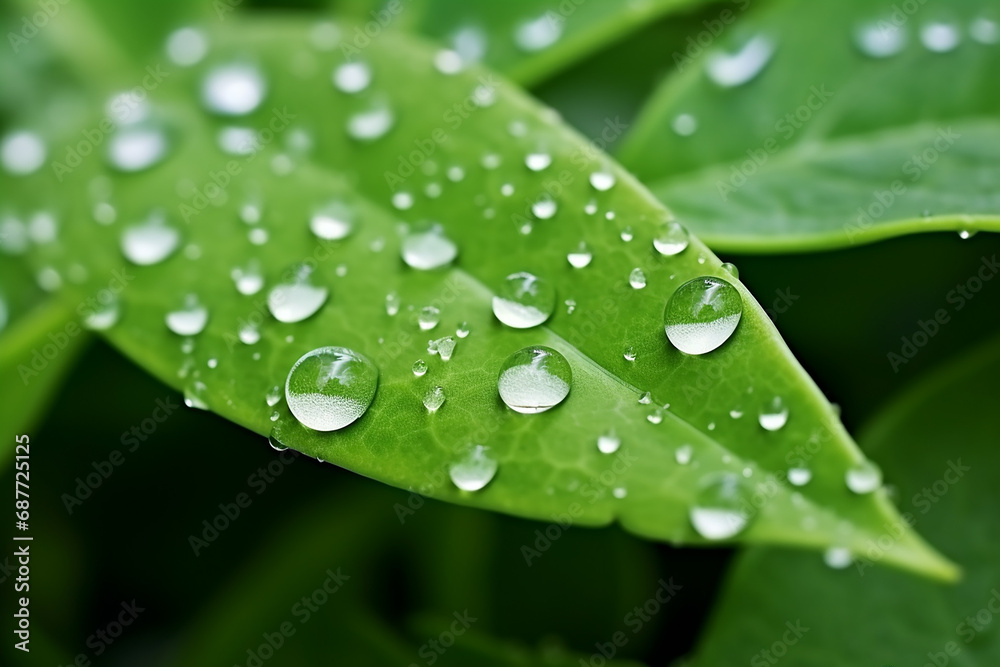 Refreshing Green Leaf with Drops of Water Created with Generative AI Tools Refreshing Green Leaf with Drops of Water Created with Generative AI Tools