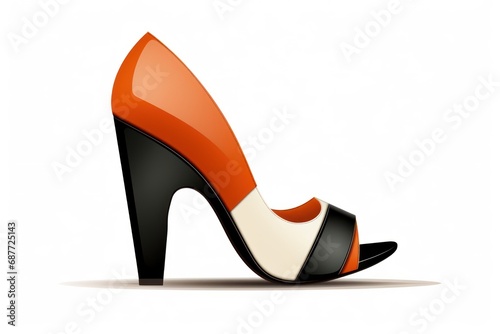 Wedge heels icon on white background  photo