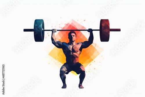 Weightlifting icon on white background 