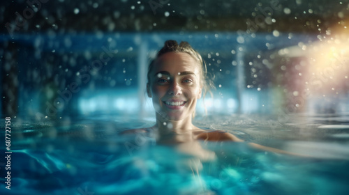 blonde woman happily relaxi...