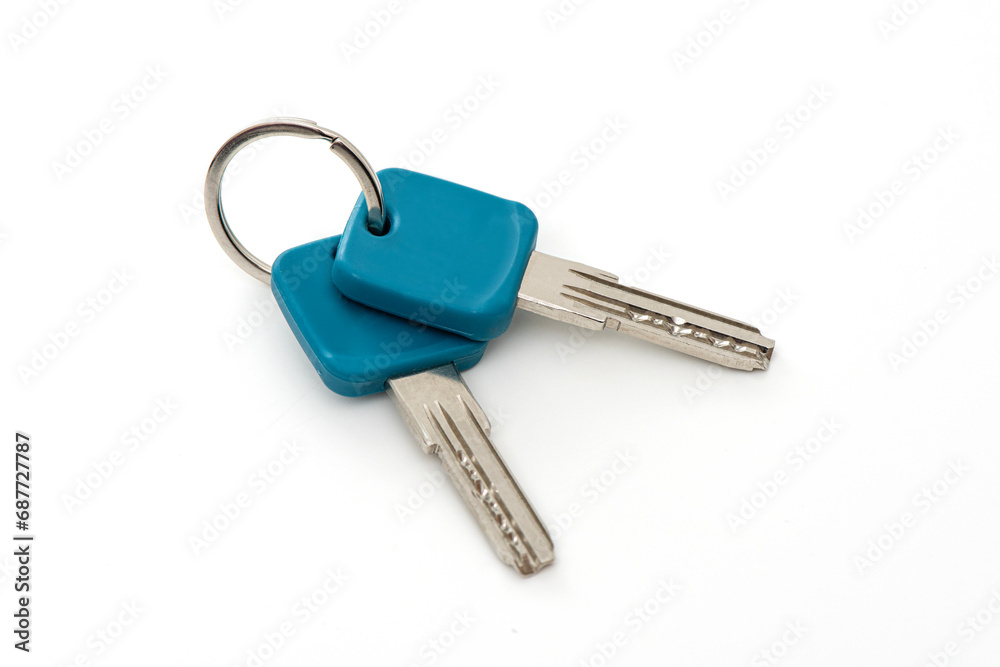 Close up of home keys on white background Close up of home keys on white background
