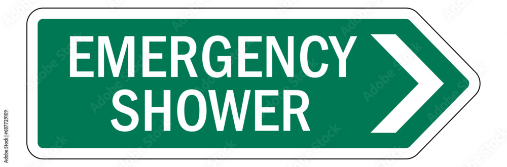 Emergency safety shower sign Emergency safety shower sign