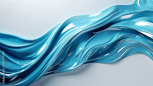 Artistic glossy ink screen. Glossy azure paint design. Abstract 3d art composition. Tranquil abstract ripple wallpaper. Minimalistic waveform art. Beautiful abstract wallpaper.