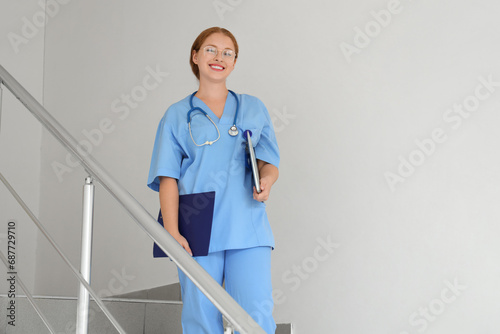 Female medical student with...