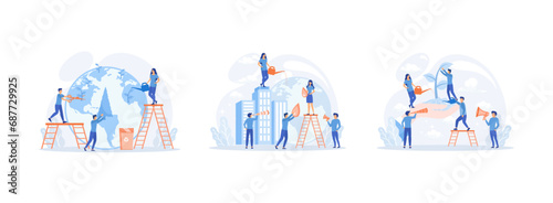 Ecology concept, World Environment Day, Bio technology. Bio Technology set flat vector modern illustration 