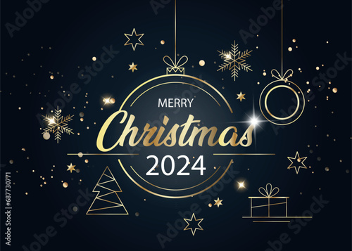 vector background happy new year 2024 on a dark blue background