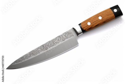 Chef kitchen knife isolated on white background photo