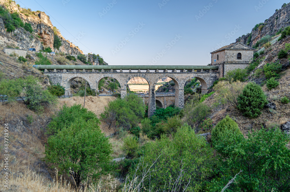 Aqueduct in the village of Patones de Arriba, Spain