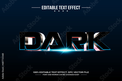 Dark 3D editable text effect template