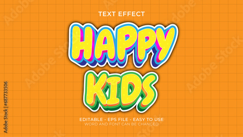 HAPPY KIDS playful text effect