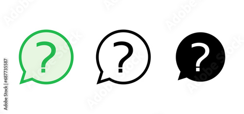 Question icon set. question mark icon vector.
