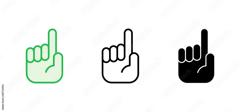 Hand icon set. hand vector icon, palm,click