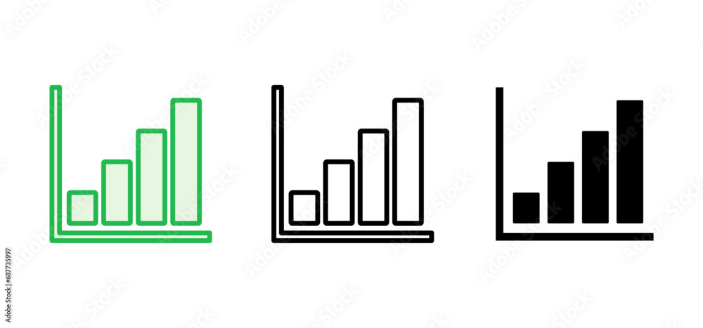 Growing graph Icon set. Chart icon. diagram icon Growing graph Icon set. Chart icon. diagram icon