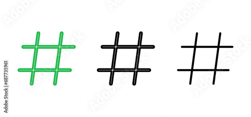 Hashtag icon set. hashtag symbol