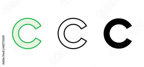 Copyright icon set. copyright symbols