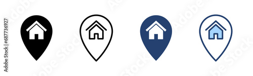 Address icon vector. home location sign and symbol. pinpoint