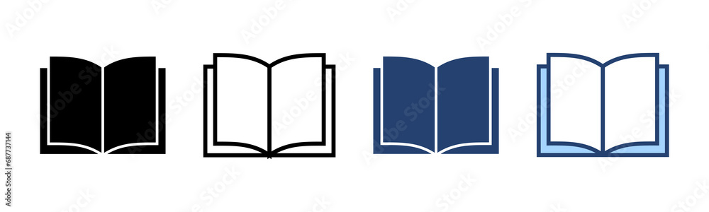 Book icon vector. open book sign and symbol. ebook icon Book icon vector. open book sign and symbol. ebook icon