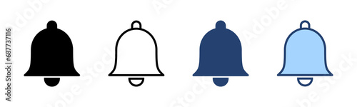 Bell icon vector. Notification sign and symbol for web site design