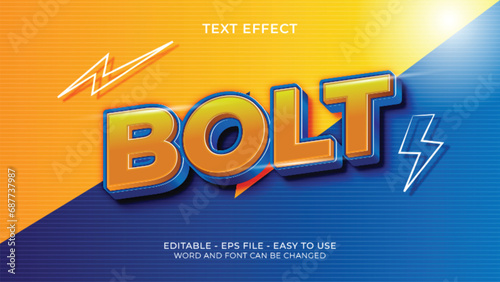 BOLT modern editable text effect photo