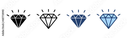 Diamond icon vector. diamond gems sign and symbol