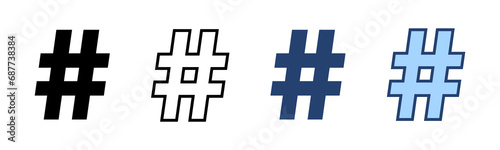 Hashtag icon vector. hashtag sign and symbol