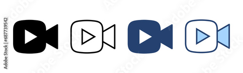 Video icon vector. video camera sign and symbol. movie sign. cinema