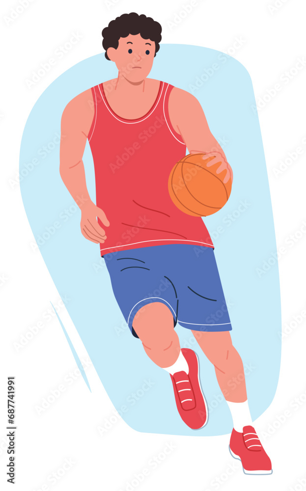 A basketball player runs with a ball A basketball player runs with a ball