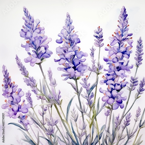Lavender Blooms Watercolor 1